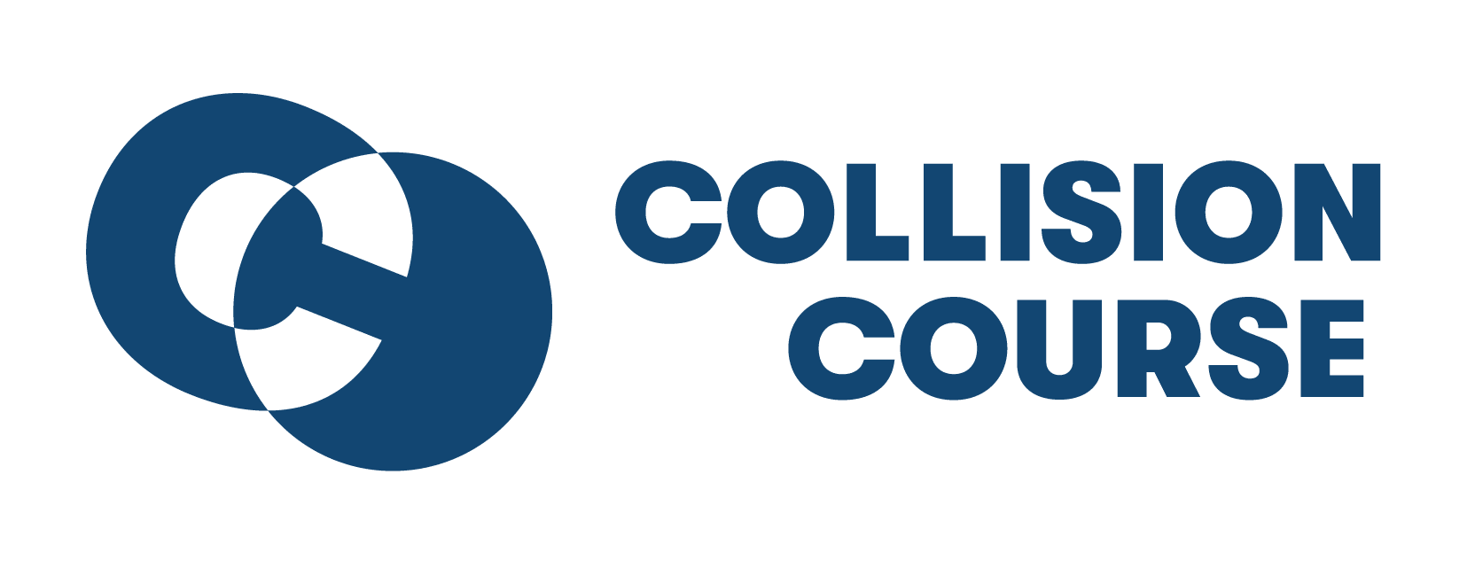 CollisionCourse logo in donkerblauwe kleuren