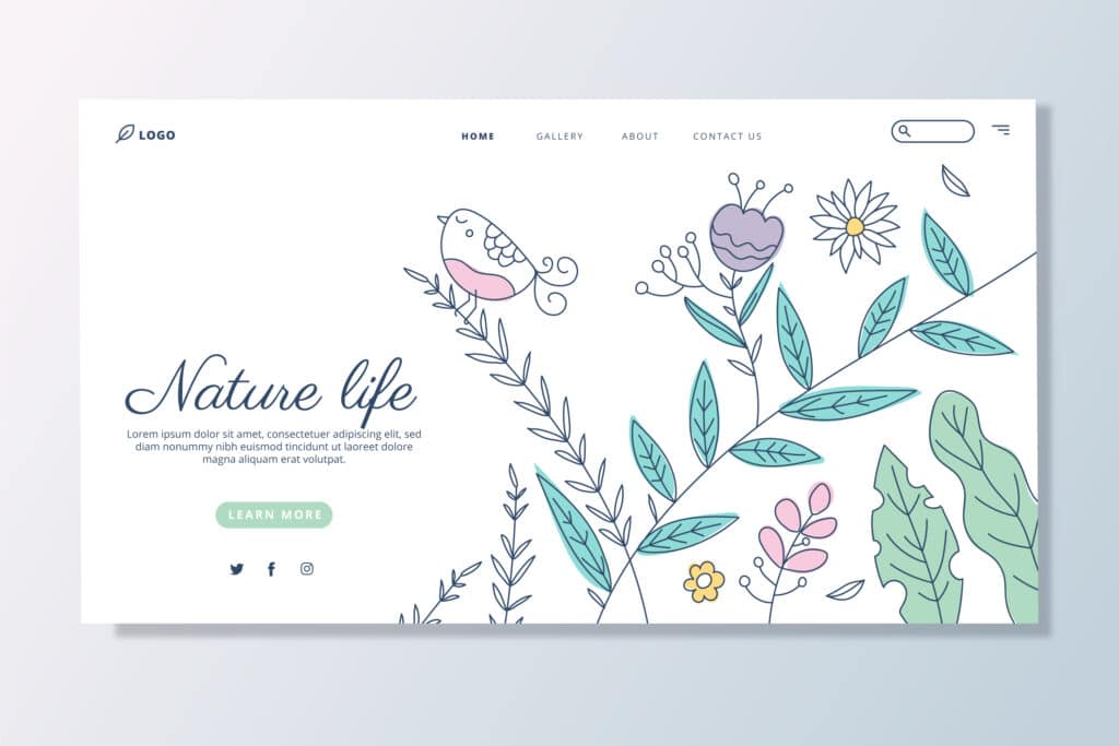 Website mock-up voor de Lente